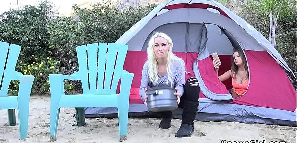  Natural busty babe bangs in a tent